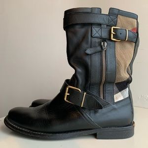 Burberry leather Moto boots 38 authentic